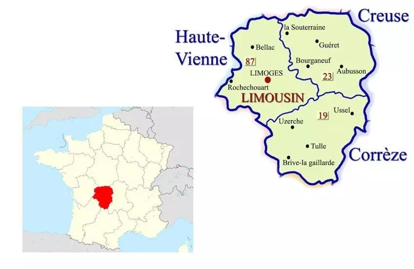 limousin france map